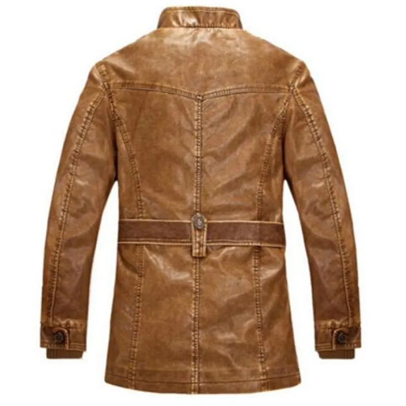 Брендовая кожаная куртка для мужчин, зимняя куртка-бомбер, мотоциклетные кожаные куртки и пальто для мужчин, s воротник-стойка, плюс размер 4XL, плотное пальто