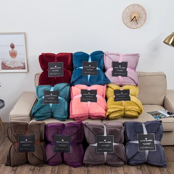 

Blue fleece blankets and throws Adult Thick Warm winter Blankets Home Super Soft duvet luxury Blankets twin queen king blankets