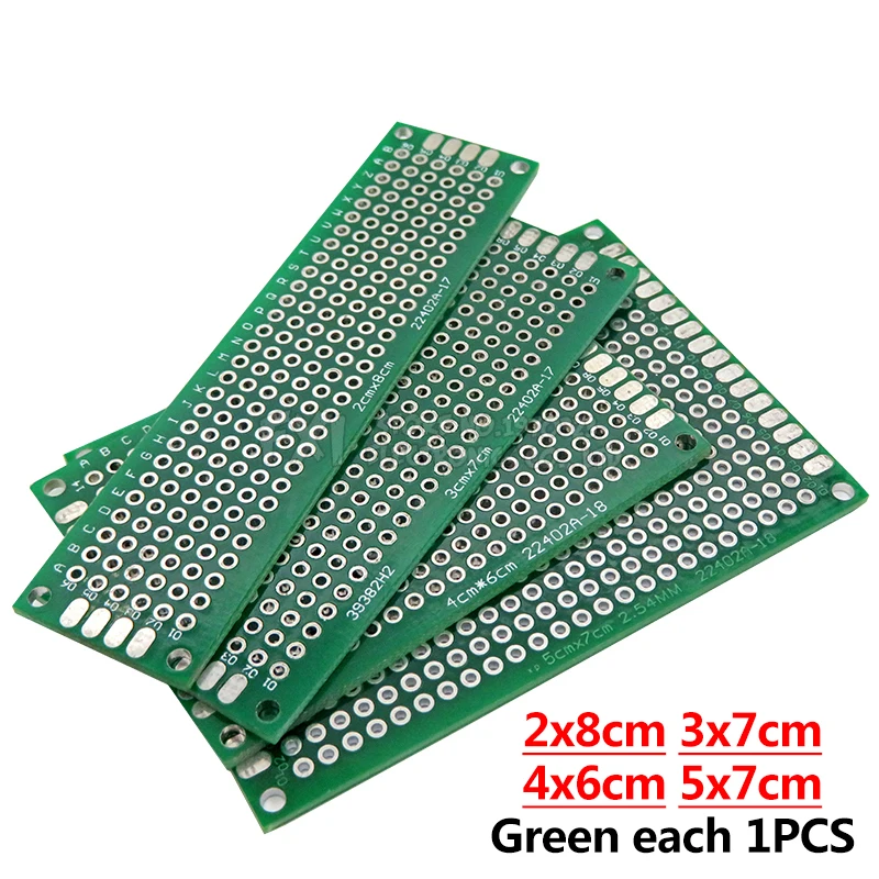4 шт. 5x7 4x6 3x7 2x8 см двухсторонний медный Прототип pcb комплект универсальная плата
