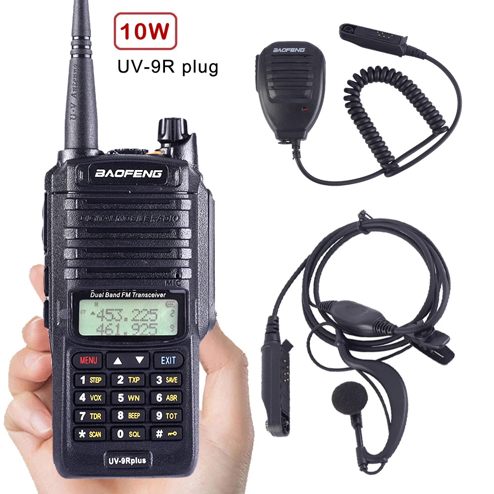 Baofeng UV-9R plus высокая мощность обновление водонепроницаемый IP67 walkie talkie 10 Вт для двухсторонней радиосвязи дальность 10 км 4500 мАч UV 9R plus