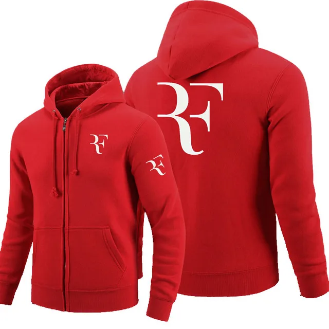 

RF roger federer logo zipper Sweatshirt Men Zipper Hoodies Autumn Hoodie Winter Long Fashion Casual Clothes t