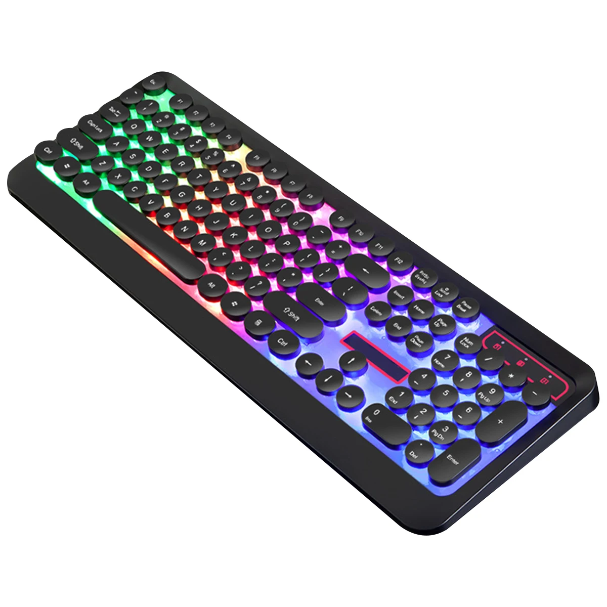 

104 Keys USB Wired Gaming Keyboard With Backlight Ergonomic Round Gaming Keyboard Waterproof For Windows Computer PC