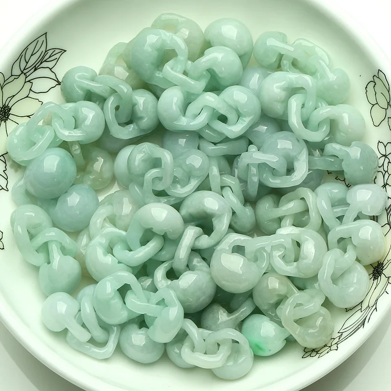 

10PC Natural Concentric lock Emerald Beads Bracelet Pendant DIY Accessories Bangle Charm Jewellery Fashion Hand-Carved Amulet
