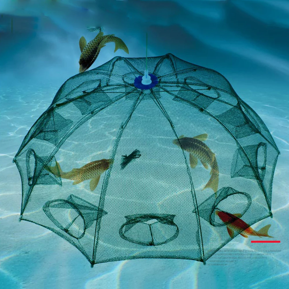 4-20 Hole Umbrella Fishing Net Fish Umbrella Cage Automatic Folding Fish Net  Hand Throw Net Fishing Cage Cover Cage Shrimp Cages