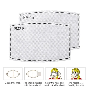 

High Quality Men Women Adult Mask Filter Disposable Mask 5 Layers Respirator Filter Carbon Filter For Face Mouth Mask