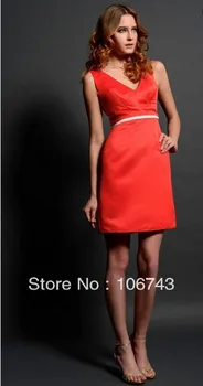 

free shipping elegant dress hot 2016 bridal gowns brides celebrity style new vestidos formales short satin red evening gowns