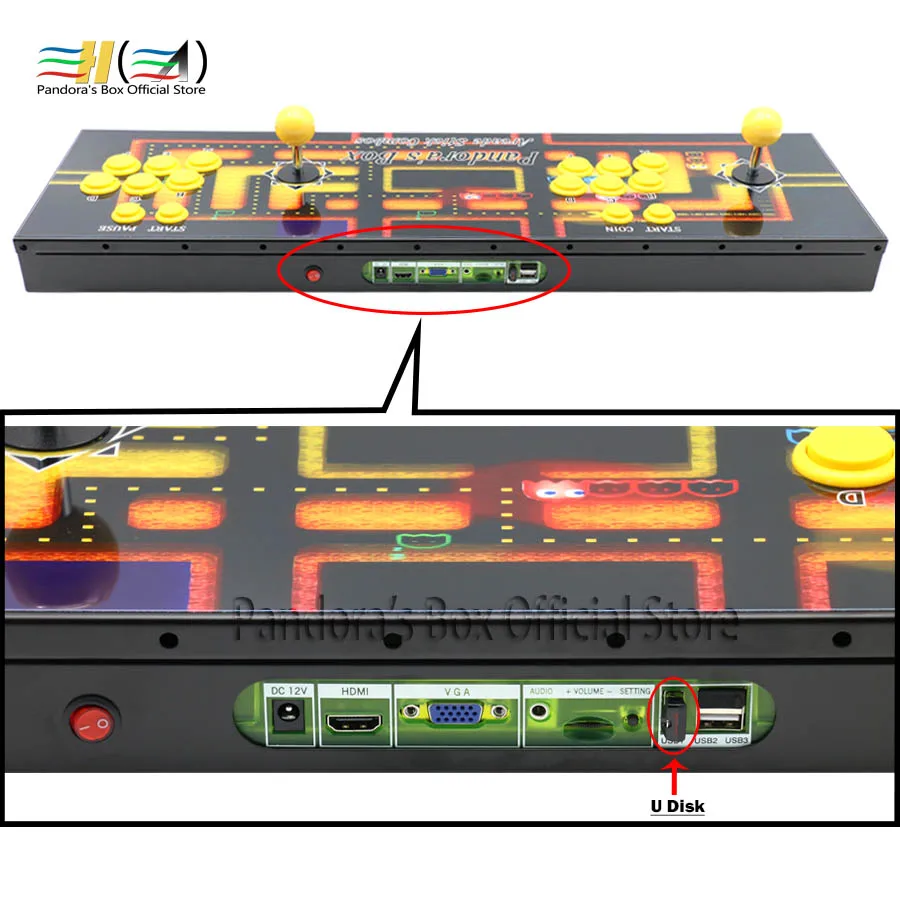 Pandora Box 6 1300 в 1 аркады игровой консоли 2 игроки могут добавить 3000 игры поддержки ФБА mame ps1 tekken 3d мортал комбат pacman