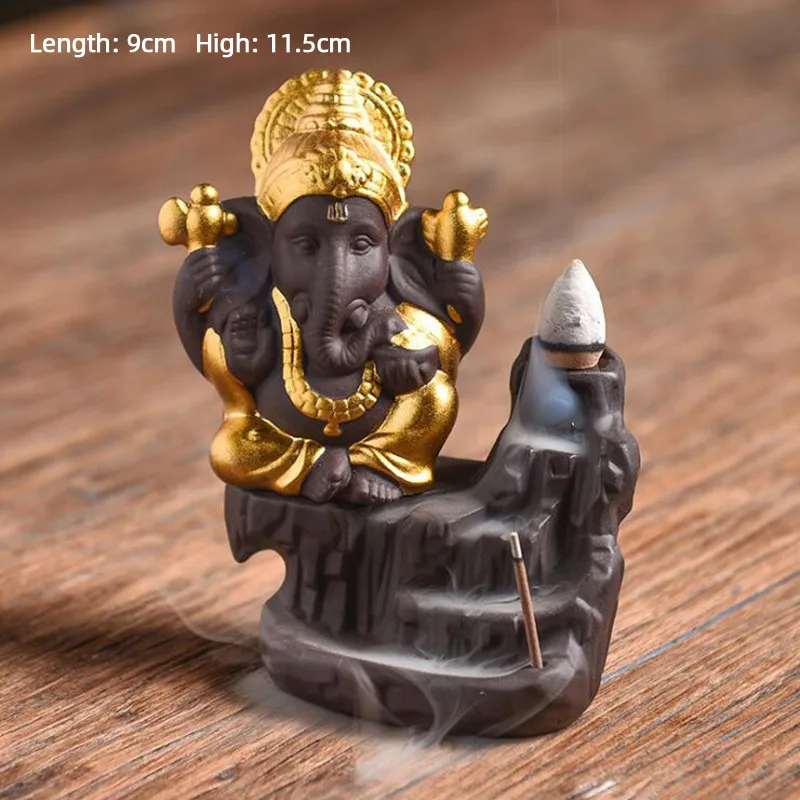 Ganesha водопад благовония держатель для благовоний дзен Wierook водяная поддержка Encens курильницы база домашний декор курильницы - Цвет: Gold Left