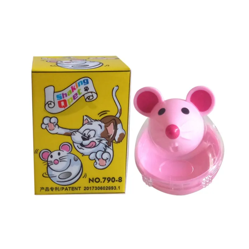 Mice Shape Pet Cat Feeder Toy Cat Funny Interactive Food Rolling Leakage Dispenser Bowl Kitten Playing Training Educational Toys 