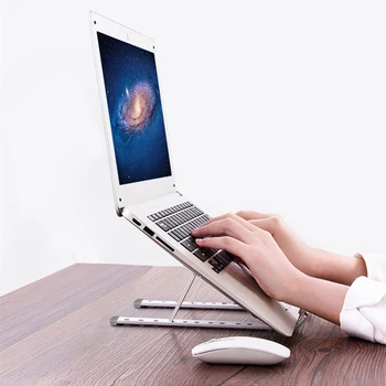

Aluminum Alloy Adjustable Laptop Stand Folding Portable for Notebook MacBook Computer Bracket Lifting Cooling Holder Non-slip
