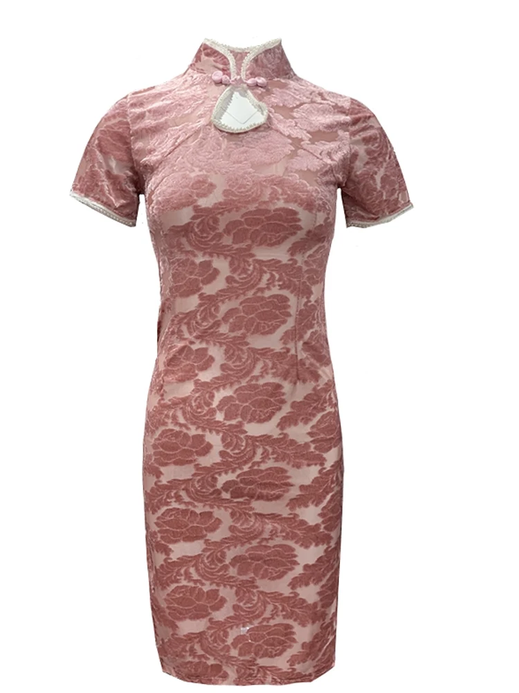 Китайское платье Ципао сексуальное женское белье Чонсам vestidos с принтом дракона перспективное сатиновое платье vestido chino открытое qi pao