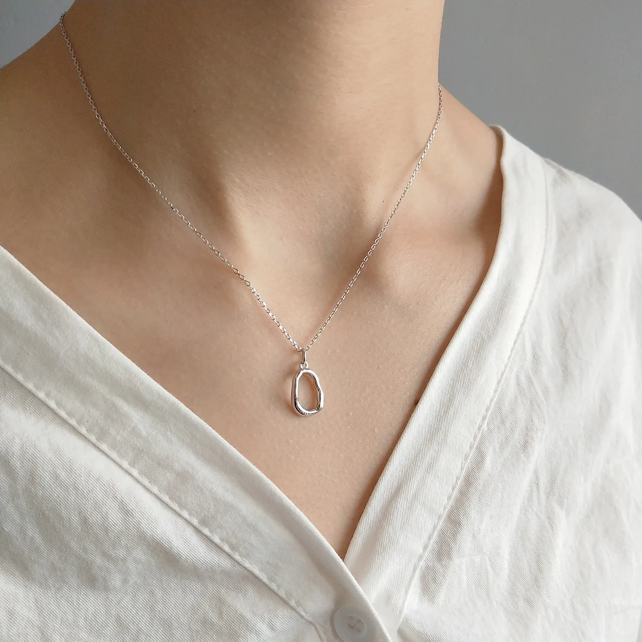 

-Style zhi qiao Design South Korea Korean-style Accessories 925 Sterling Irregular Design-Necklace