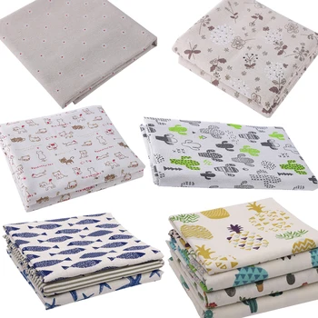 

Printed Flower Cat Fabric Linen Cotton Cloth For Curtain Christmas Tablecloth Table Runner Pillow Cushion DIY Handwork cloth