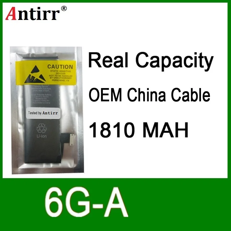 

10pcs/lot Real Capacity China Protection board 1810mAh 3.7V Battery for iPhone 6G zero cycle replacement repair parts 6G-A