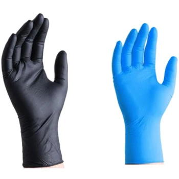 

100 Black Thickened, 100 Blue Thickened Disposable Gloves Latex Gloves, Universal for Left and Right Hands