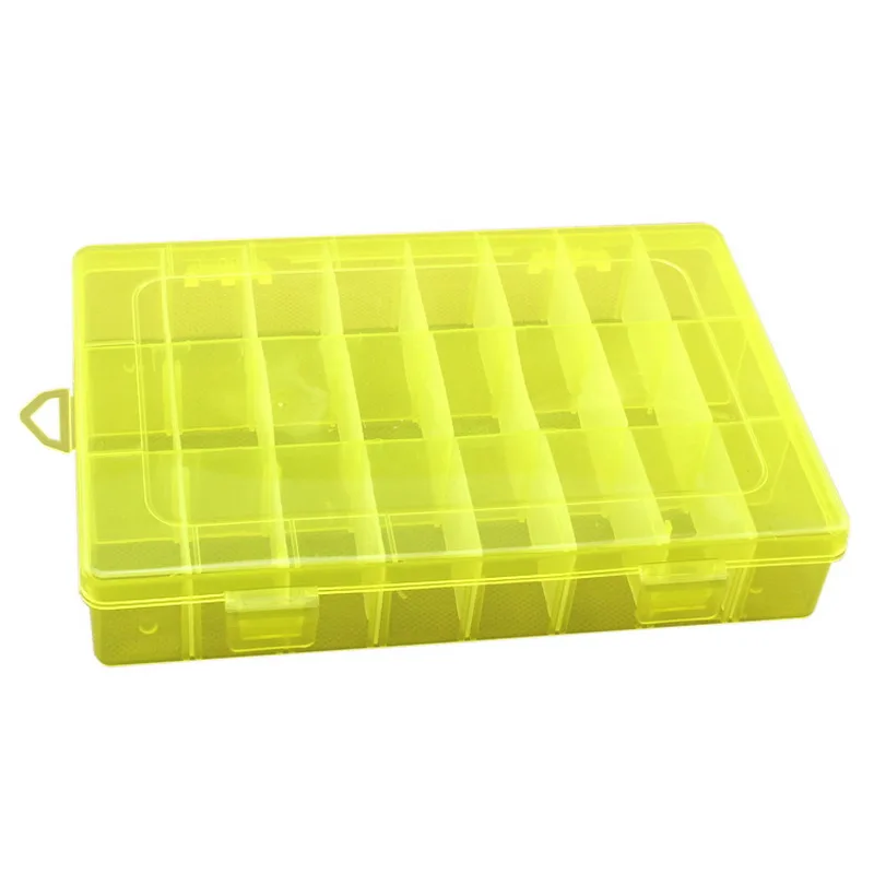 24 сетчатый инструмент коробка красочная пластиковая коробка для хранения ювелирных изделий электронные части винты аксессуары Save190* 130*36 мм - Цвет: yellow