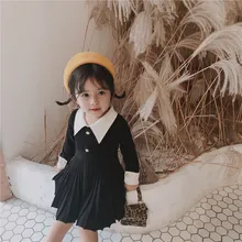 Вязаное платье для малышей; сезон осень-зима; консервативный стиль; платье для маленьких девочек; Детские платья с длинными рукавами для девочек; Хлопок; Рождество