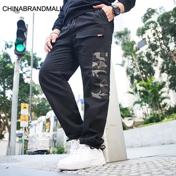 

Big size Men's Wear super Brand Fat Man Loose Sports Pants Fat Plus Fat Plus Camouflage Splicing Leisure Trousers Autumn