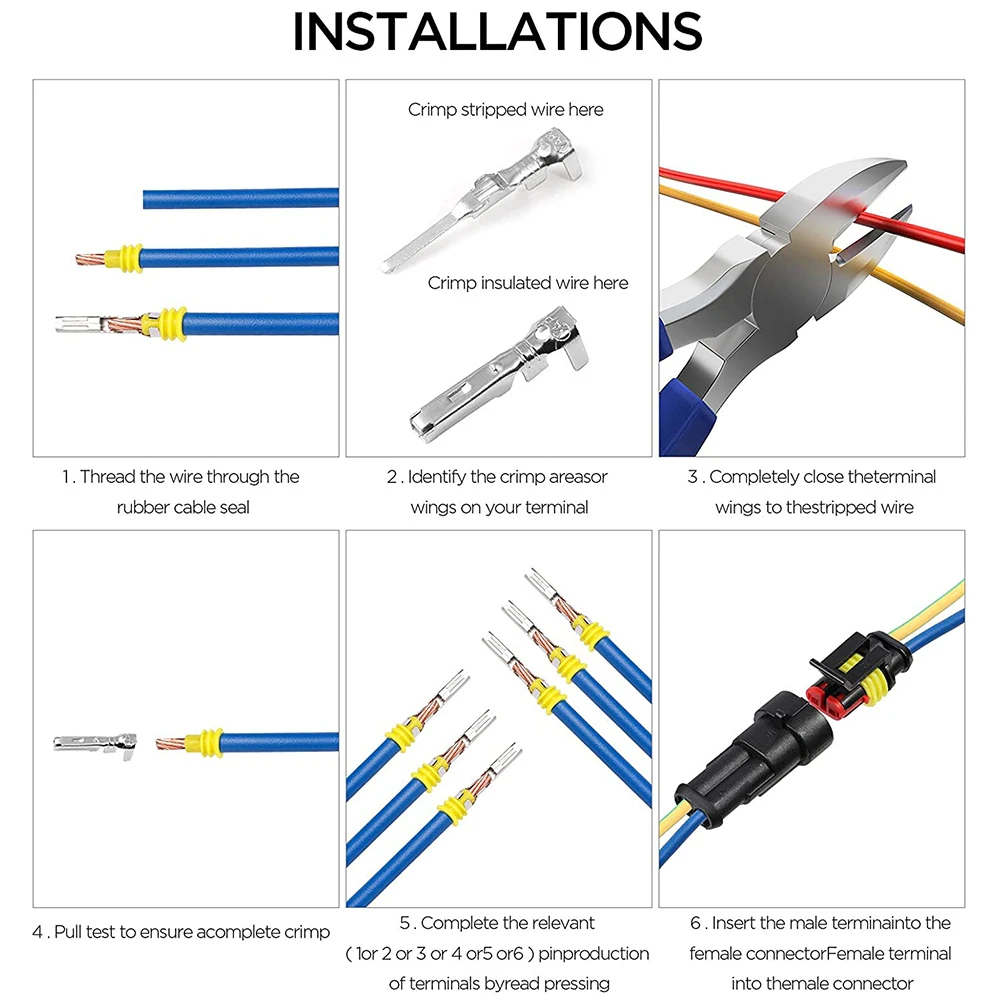 Power Plug Connector 662/708/1004pcs HID Waterproof Connectors 1/2/3/4 Pin 26 Sets Car Electrical Wire Plug Truck Harness 300V 12A