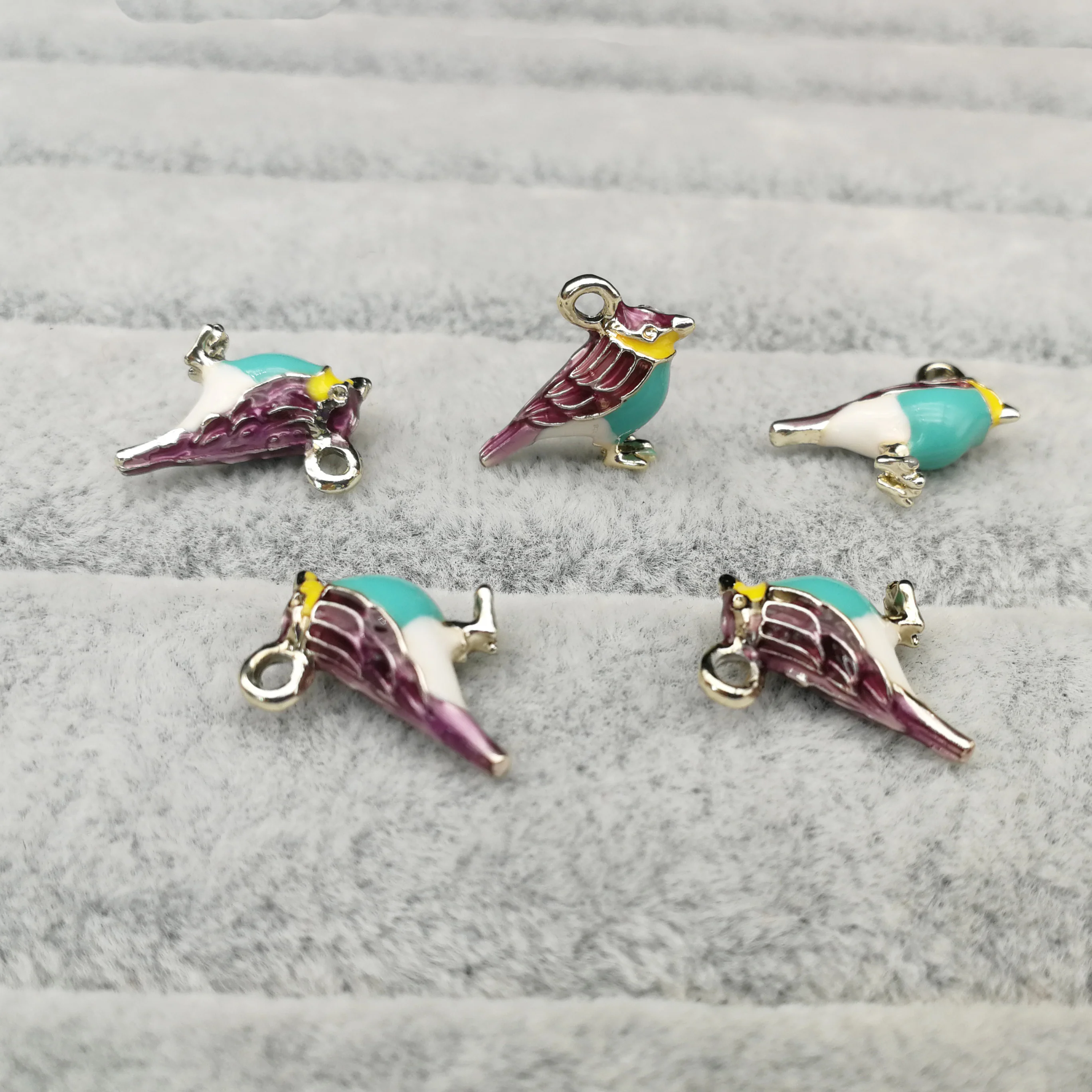 Uds japonés Pájaro lindo esmalte encantos conector collar pulsera pendientes DIY colgantes hallazgos de joyería de moda Accesorios