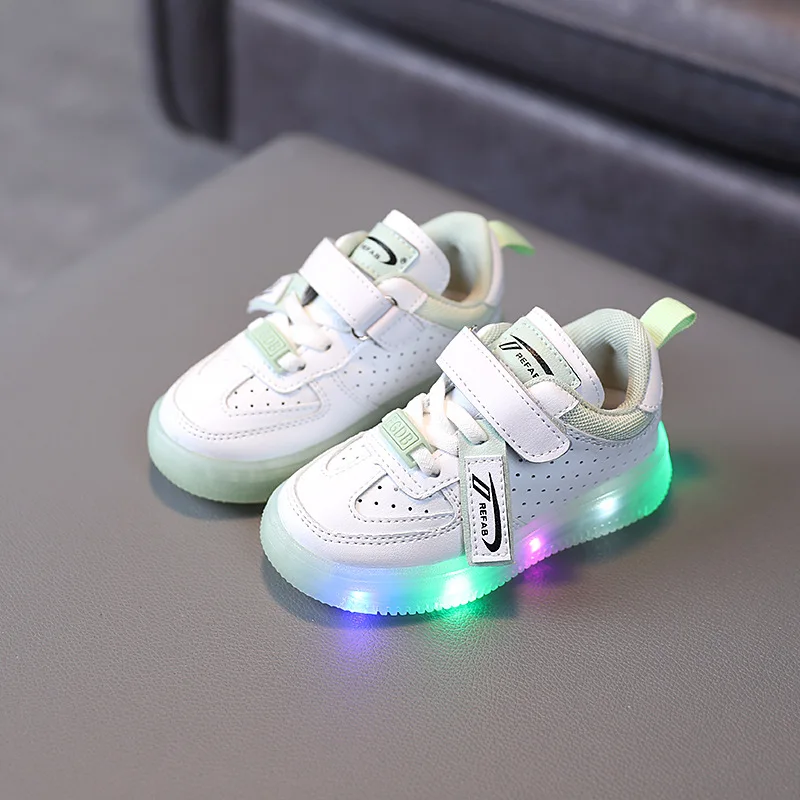 Size 21-30 Children Lighted Sport Shoes with LED Lights Kids Glowing Casual Sneakers for Boys Girls Baby Luminous Toddler Shoes leather girl in boots Children's Shoes