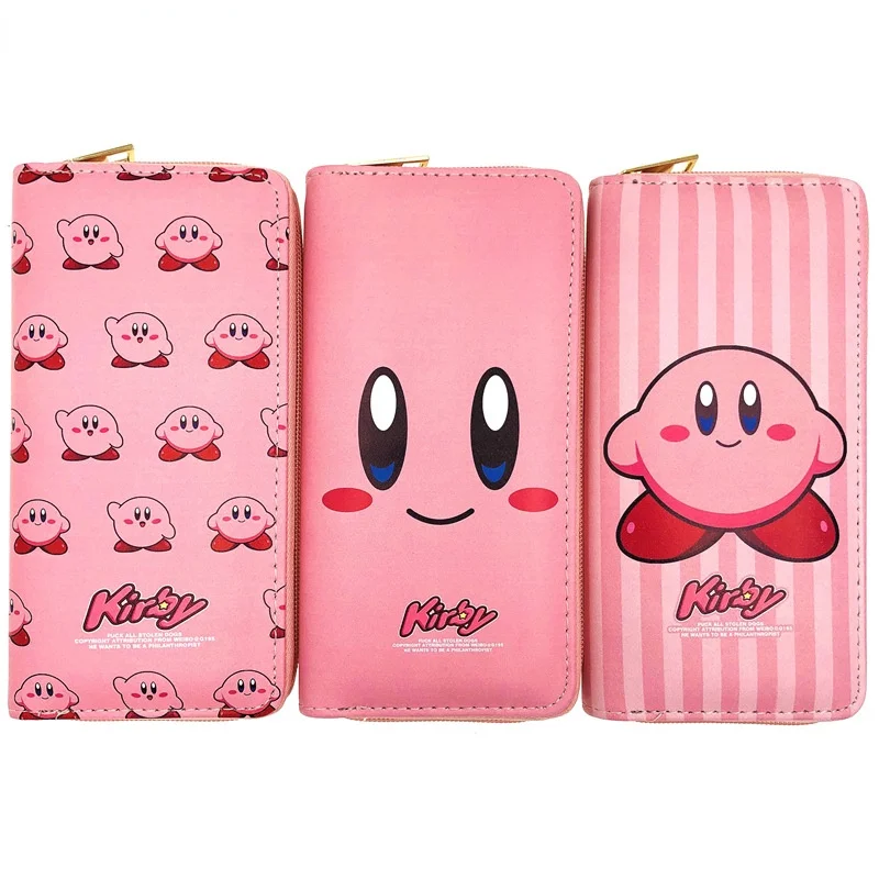 Длинный кошелек Kirby кавайный для девушек Аниме игра ваддл Ди искусственная кожа