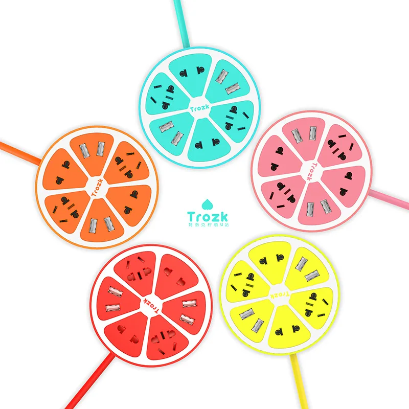 

TROZK Ning Meng U Stand USB Charger Creative 8 Outlet Sockets Patch Board Lemon Socket Outlet Strips
