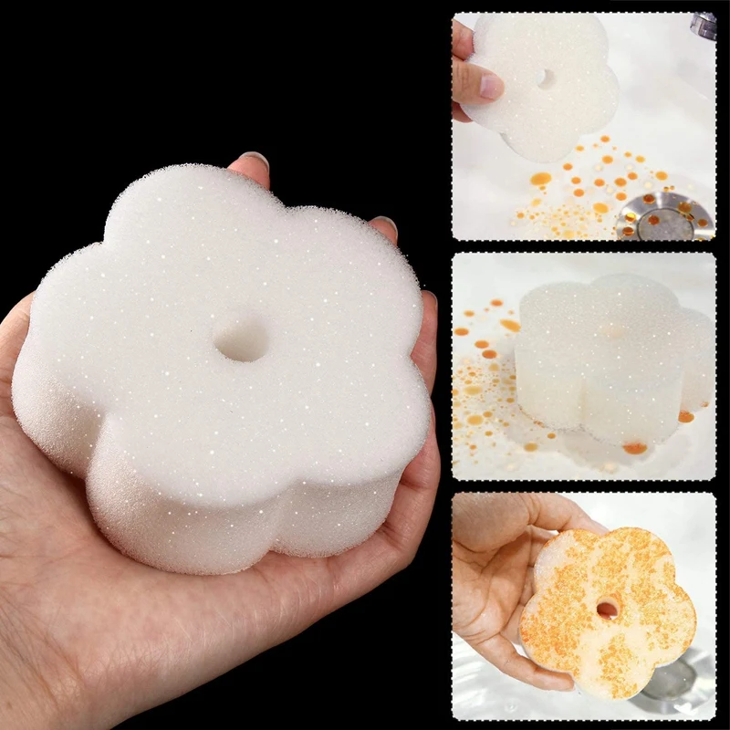 

NEW-30 Pieces Oil Absorbing Scum Sponge Flower-Shaped Oil Sponge Cleaning Tools for Hot Tub, Kitchen, Bathroom and Home Use