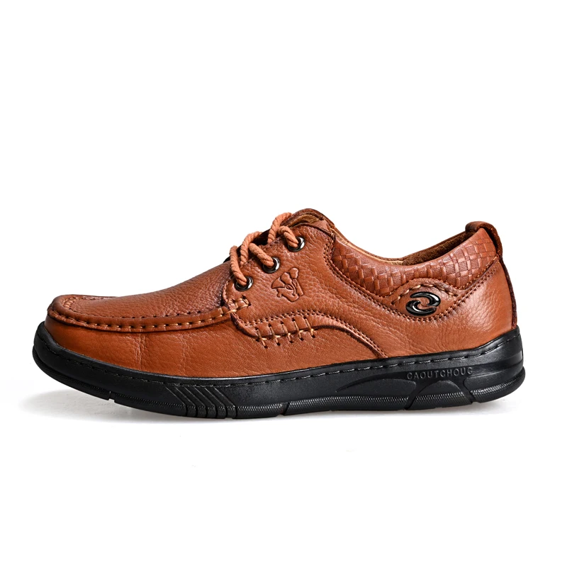 Novo masculino casual couro genuíno sapatos de
