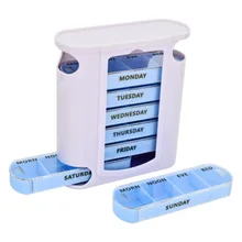 В течении 7 дней Еженедельные таблетки Организатор башенка большой 4 ежедневных отсеков контейнер для таблеток для личного таблетки для здоровья Чехлы приспособления для резки