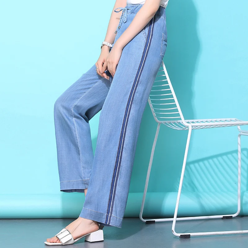 Джинсы из 100% тенселя высококачественные элегантные женские штаны органической