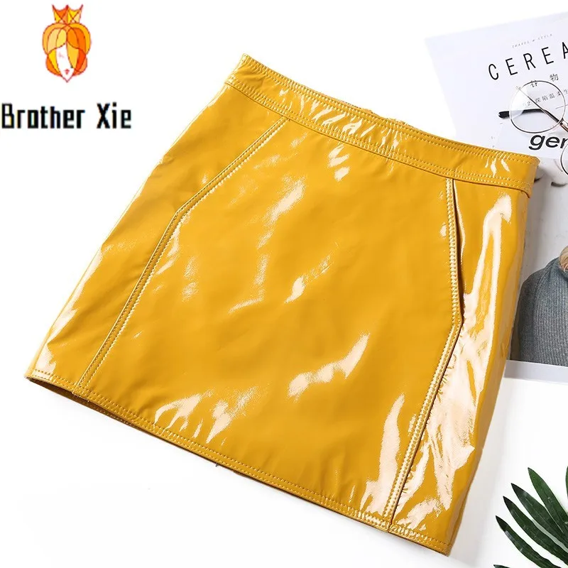 

2020 New Winter Ladies Short Skirts Brand Genuine Leather Wrap Skirts Female Elegant Slim Fit High Waist A-Line Skirts