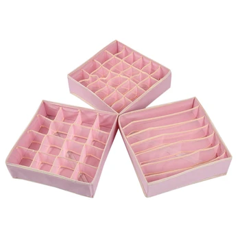 

Socks Storage Box for Closet Separated Underwear Organizer Foldable Bras Storage Box Drawer Organizer Home Storage