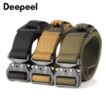 

Deepeel 1pc 3.8*125cm Aviation Aluminum Alloy Release Buckle 3.8 Tactical Belt for Men Training Nylon Outdoor Belt YB324