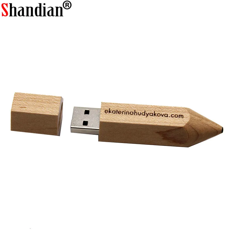 SHANDIAN деревянный карандаш флеш диск USB 2 0 4GB/8GB/16GB/32GB/64GB 128GB флэш накопители