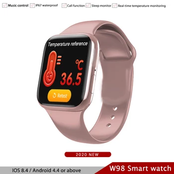

W98 Smart Watch Men Women Bluetooth Call Body Temperature Heart Rate Sport Smartwatch For Xiaom PK IWO 1213 IOS Android Bracelet