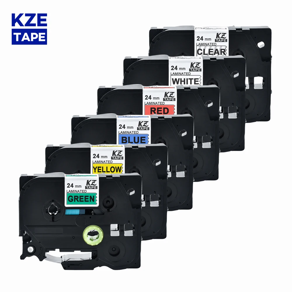 

24mm Multicolor Laminated Label Tape label ribbon tze tape for Brother p-touch printers as Tze-251 tze-251 tze 251 tze251 tz251