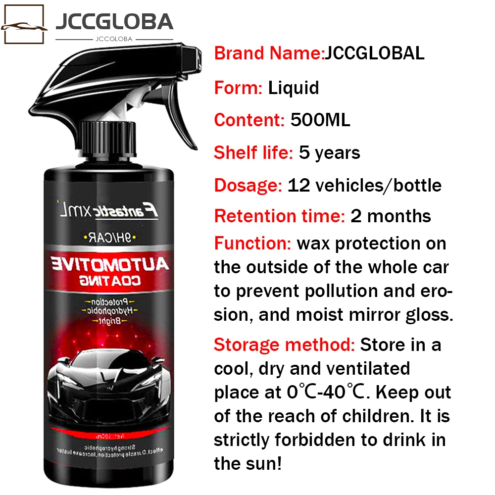 500ml Car Ceramic Coating Top Coat Quick Nano-Coating Wax Car Paint Waterproof Agent Paint Care Nano Hydrophobic Coating turtle wax ice