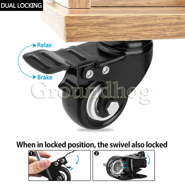 Quiet Rolling Casters 8T8 Heavy Duty 3 Inch Rubber Caster Wheels - Set ...