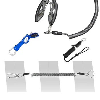 

Retractable Fishing Lanyards Ropes Coiled Fish Missed Rope Pole Rod Protective Steel Rope Line Fishing Tackle Accessories