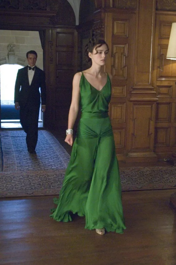 Hunter Green Dress on keira knightley from the movie atonement