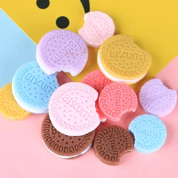 

10Pcs Mini Cute Cream Biscuits Flat Back Resin Cabochons Embellishment DIY Craft Scrapbooking Phone Hair Bow Clips Decor