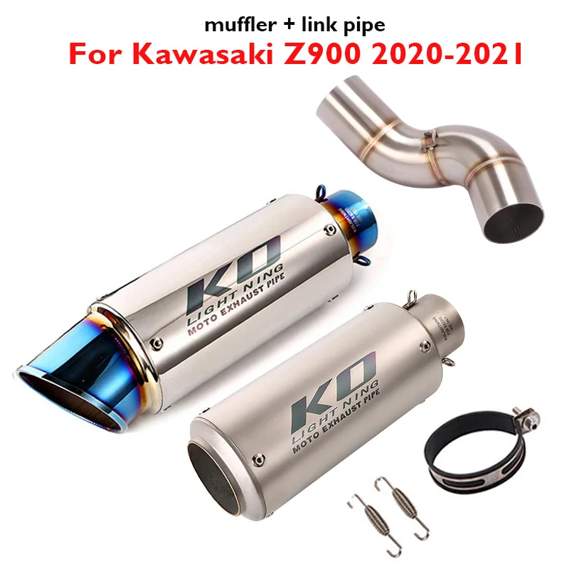 

Motocycle Slip on Z900 51mm Exhaust Tips Muffler Escape Connector Section Link Middle Mid Pipe for Kawasaki Z900 2020-2021