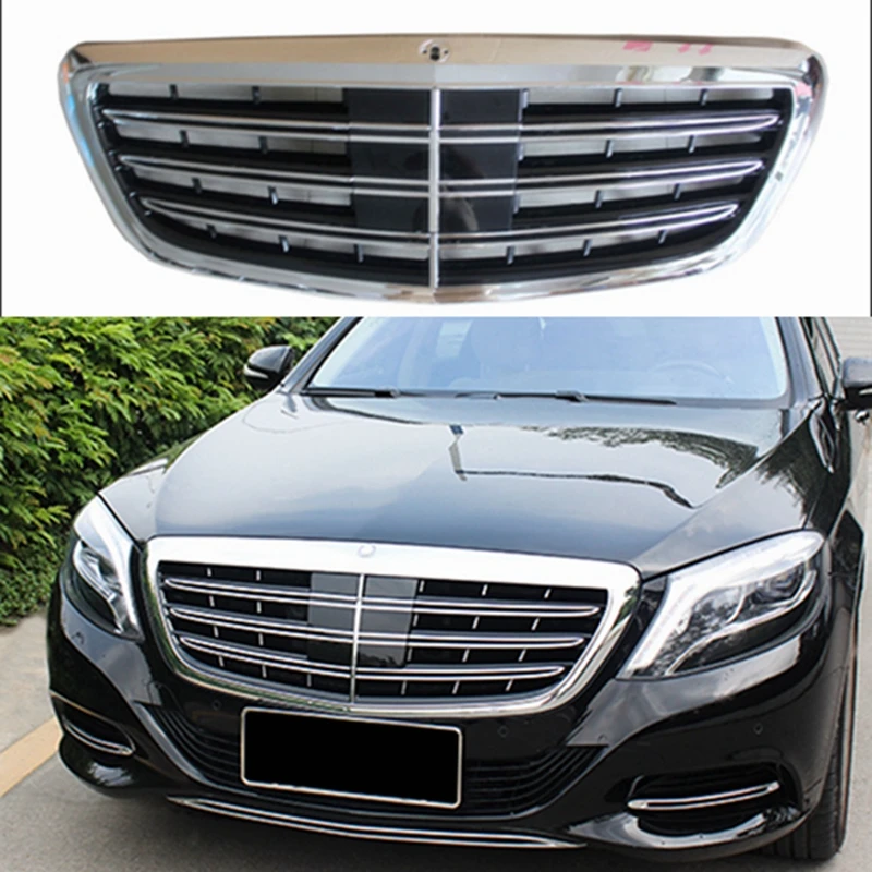 Передняя Решетка переднего бампера для Mercedes-Benz W222 S-Class S63 S320 S400 S500 S600 2014 2015 ABS Black |