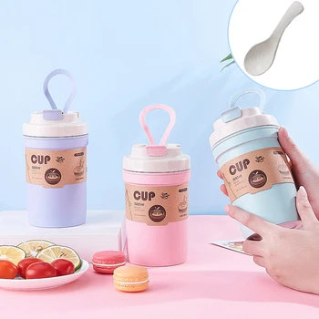 

New Double Wall Sports Water Bottle Eco-Friendly Bamboo Drinking Bottle Portable Leak-proof Water Mug For Kids Drinkware
