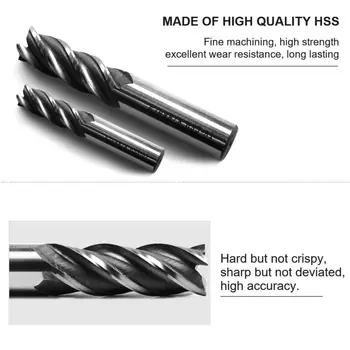 

1/2 HSS Carbide Coated Straight Shank 4Flute Spiral End Mill Cutter Drill Bits