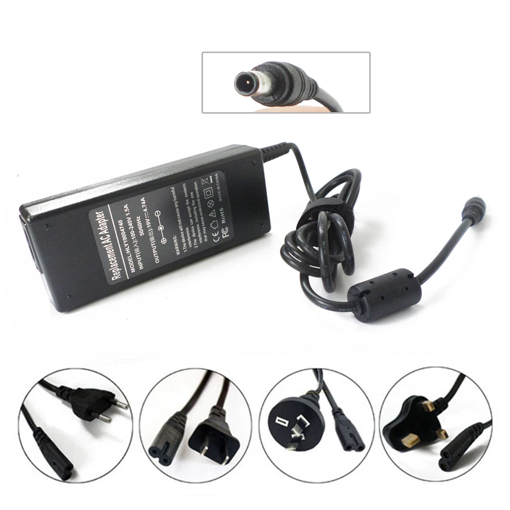 Nuevo cargador de batería 90W para Notebook PC AC adaptador cable de alimentación para Samsung R45 R50 R65 R70 R700 R580 NP-RV511 CPA09-004A 90W
