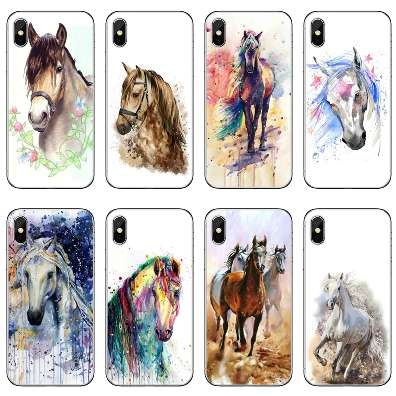 Акварельный рисунок лошади для huawei mate 20 10 9 P30 P20 P10 P9 pro Lite P Smart plus 2019 прозрачный