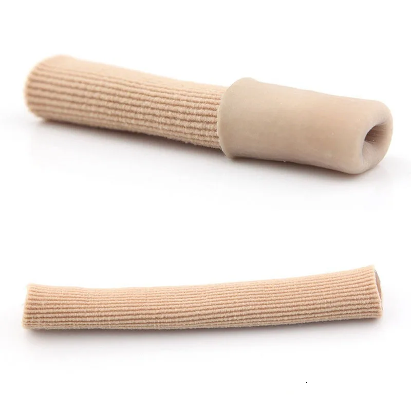 1Pcs Ribbed Fabric Gel Tube Sleeves Cap Cover for Hammer Toe Claw Blister Corns 1.8*15cm Fingers Seporate Protector Foot Care