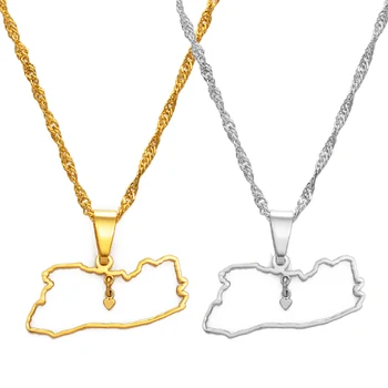 

Anniyo Heart El Salvador Map Pendant Necklace for Women Girls Silver Color/Gold Color Jewelry Map of El Salvador Outline #145721